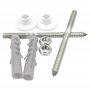 Kit de fixation (8 pièces) pour lavabo suspendu vis/goujon Ø10x120mm à double filetage - cheville E12 évier sanitaire béton briq