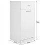 BAKAJI Meuble de Salle de Bain à Linge Blanc avec 1 tiroir et 1 Porte battante, Armoire autoportante avec Panier pour buanderie,