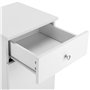 BAKAJI Meuble de Salle de Bain à Linge Blanc avec 1 tiroir et 1 Porte battante, Armoire autoportante avec Panier pour buanderie,