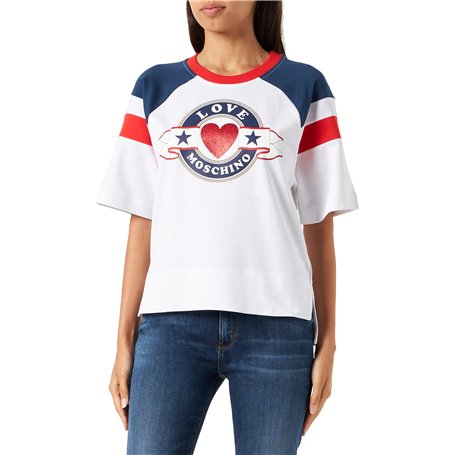 Love Moschino Sweat-Shirt à Manches Courtes Comfort Fit Maillot de survêtement