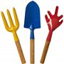 kippen 6022LX Lot de 3 Outils de Jardin avec poignée en Bois Verni