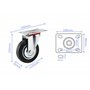 Kippen 1601CX - Roue industrielle avec plaque tournante, diamètre 125 mm.