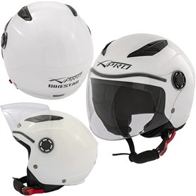Casque Moto Scooter Enfant Unisexe Jet Sécurité Approuvé ECE 22 06 Blanc L