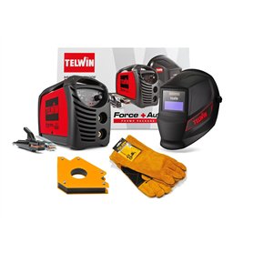 Machine de soudage inverseur à électrode avec masque automatique et accessoires de soudage Telwin Force