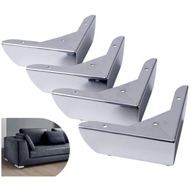 IPEA Pieds pour Meuble et Canapé avec Forme à Angle modèle MALIBÙ – Lot de 4 Pieds en métal – Pieds avec Design Angulaire pour F