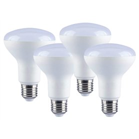LEDLUX 4 pièces Lampe LED E27 R80 Réflecteur 9W = 90W 220V Blanc Chaud 3000K