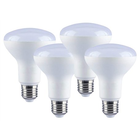 LEDLUX 4 pièces Lampe LED E27 R80 Réflecteur 9W = 90W 220V Blanc Chaud 3000K