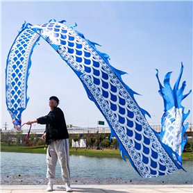 Ruban de danse du dragon – Ruban de fitness dragon bleu