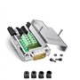 PENGLIN Connecteur de dérivation DB9 - Boîtier en métal sans soudure RS232 D-SUB série vers port 9 broches - Adaptateur mâle - C