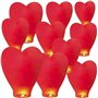 Sky Lot de 10 lanternes chinoises à libérer en mémoire Couleur amour Grande lanterne commémorative en papier pour anniversaire
