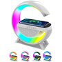 AntDau71 - Haut-parleur Bluetooth Lampe De Table Lumière Led 7 Couleurs. Chargeur Sans Fil Audio Lampe En Forme De G. Boîtier Bl