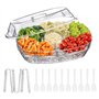 VERIMP Plateau De Service D'apéritif, Plateau De Service D'apéritif À 5 Compartiments Contenant De Condiments Refroidis par Glac