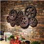 KEPMOGOH 3D Décoration Murale De Bar À La Maison De Roue Dentée En Bois Industrielle Vintage