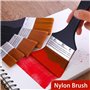 Lot de 4 Pinceaux Plats en Nylon Professionnels pour Peinture Acrylique, Aquarelle et à l'Huile