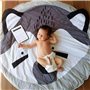 KIKOM Tapis Ramper bébé Tapis de jeu Animaux Coton Rond Tapis Pour Filles Garçons Eveil Enfants Decoration Chambre 90cm (Renard)