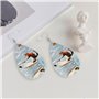 Élégantes boucles d'oreilles pendantes pour femme avec imprimé renard et écureuil pour le ski nautique, bijoux en cuir léger, pa