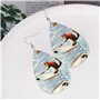 Élégantes boucles d'oreilles pendantes pour femme avec imprimé renard et écureuil pour le ski nautique, bijoux en cuir léger, pa