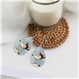 Élégantes boucles d'oreilles pendantes pour femme avec imprimé renard et écureuil pour le ski nautique, bijoux en cuir léger, pa