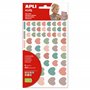 APLI Kids 19452 - Gommettes "cœur" de la collection Nordik - 6 feuilles de gommettes en forme de cœur aux couleurs nordiques - T