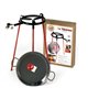 Eco Set Poêle à Paella 38 cm : Lot de 3 Pieds carrés + poêle à Paella en Acier Poli de 38 cm + brûleur à gaz de 300 mm