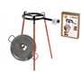 Eco Set Poêle à Paella 38 cm : Lot de 3 Pieds carrés + poêle à Paella en Acier Poli de 38 cm + brûleur à gaz de 300 mm