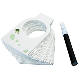 Ibili 785400 Lot de 24 Etiquetés pour Vin/Crayon Marqueur Papier Blanc 5 x 10 x 2 cm
