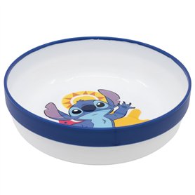Bol pour enfant réutilisable bicolore avec base antidérapante Stitch