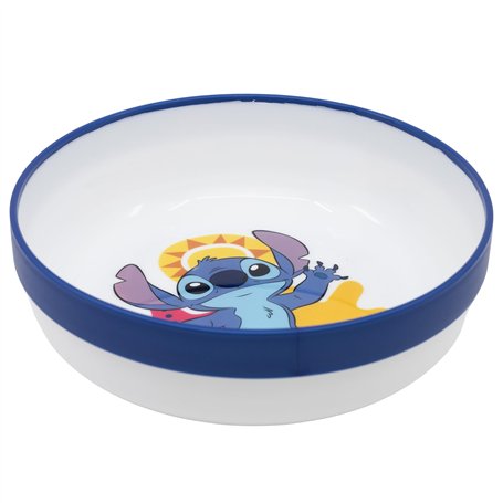 Bol pour enfant réutilisable bicolore avec base antidérapante Stitch
