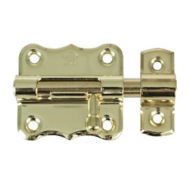 Amig - Verrou porte Mod. 384 | Targette de porte en Acier | Loquet de porte finission Laiton Verni | 30 mm | Serrure de porte ou