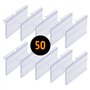 Lot de 50 porte-prix pour crochets en T. Étiquettes transparentes de 39 x 65 mm