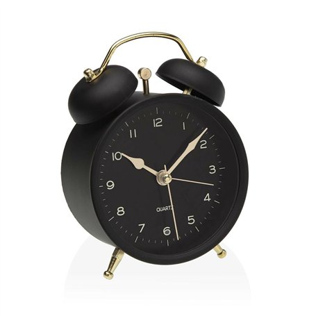 Pendule Réveil Versa Noir Métal 5