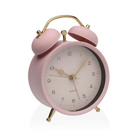 Pendule Réveil Versa Rose Métal 5