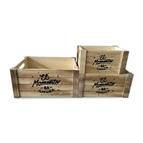 Set de boîtes décoratives Versa Bois (3 Pièces)