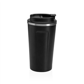 Verre avec Couvercle Versa Noir Acier polypropylène 510 ml