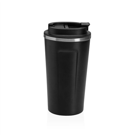 Verre avec Couvercle Versa Noir Acier polypropylène 510 ml