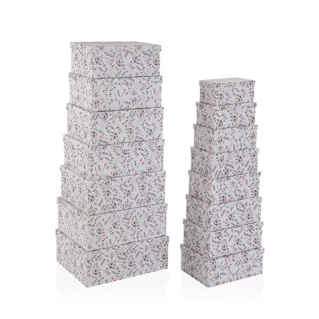Set de boîtes décoratives Versa Caprice Carton (15 Pièces)