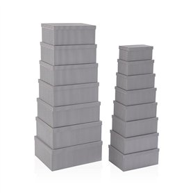 Set de boîtes décoratives Versa Gris Carton (15 Pièces)