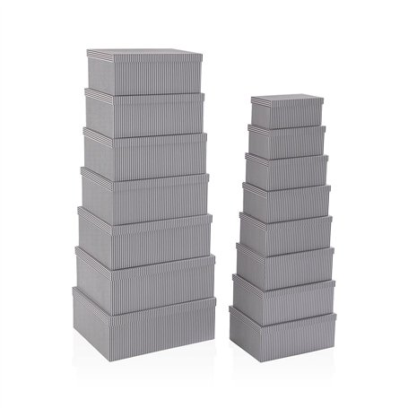 Set de boîtes décoratives Versa Gris Carton (15 Pièces)