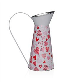 Vase Versa Rouge Métal Coeurs 16 x 28 x 22 cm