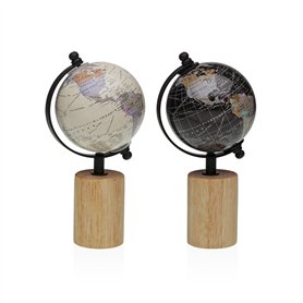 Globe terrestre Versa Métal Bois MDF