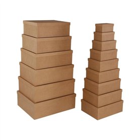 Set de boîtes décoratives Versa Marron Carton (15 Pièces)