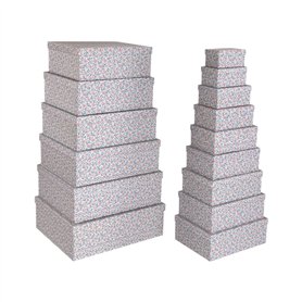 Set de boîtes décoratives Versa Rose Carton Fleurs (15 Pièces)