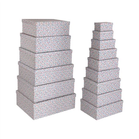 Set de boîtes décoratives Versa Rose Carton Fleurs (15 Pièces)