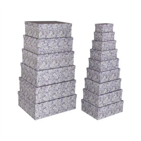 Set de boîtes décoratives Versa Carton Lavande (15 Pièces)