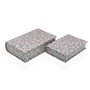 Boîte Décorative Versa Toile Bois MDF Fleurs Livre