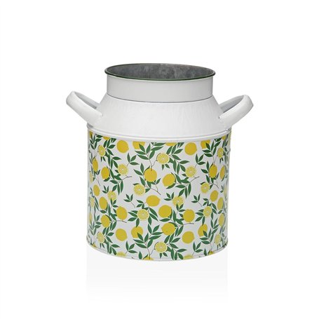 Vase Versa Jaune Citron Métal 13 x 15