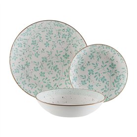 Assiettes Versa Turquoise Porcelaine Fleurs 18 Pièces
