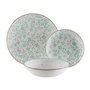 Assiettes Versa Turquoise Porcelaine Fleurs 18 Pièces