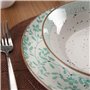 Assiettes Versa Turquoise Porcelaine Fleurs 18 Pièces