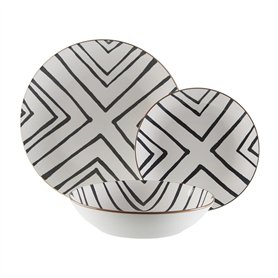 Assiettes Versa Gris Porcelaine 18 Pièces